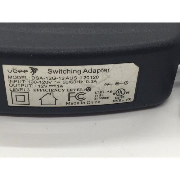 ubee DSA-12G-12AUS 120120 AC Power Supply Adapter Output 12V 1A Level 3 - Picture 1 of 4